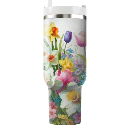 Spring Floral Delight  Tumblers With Lids