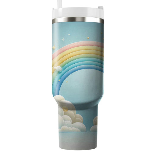 Whimsical Rainbow Clouds  Unique Tumblers