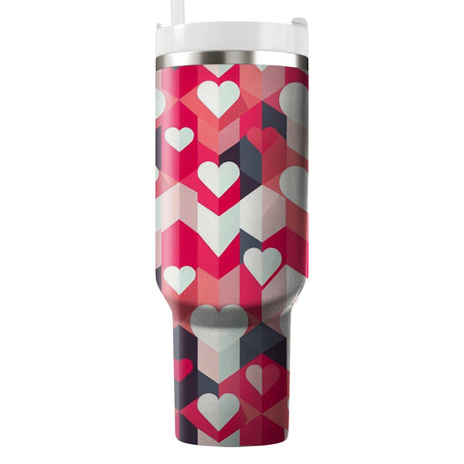 Geometric Heart Pattern  Travel Tumblers