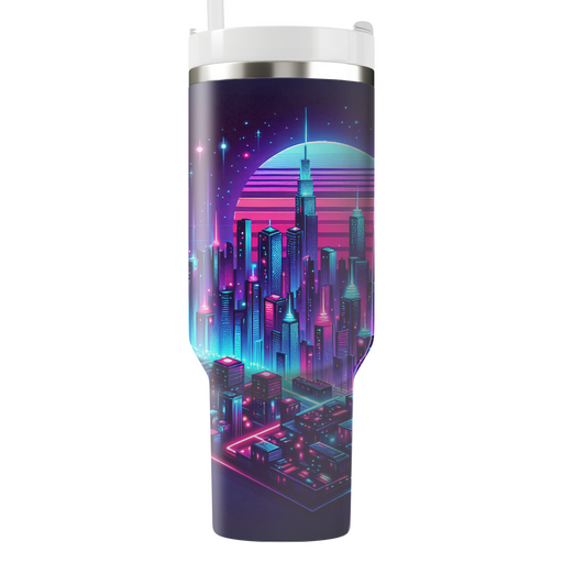 Cyber City Nights Travel Tumblers