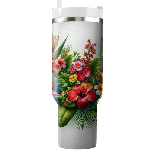 Tropical Flower Medley  Unique Tumblers