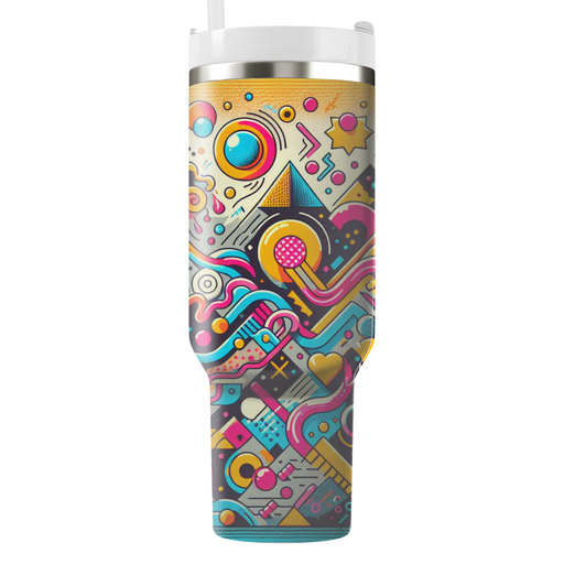 Dynamic 80s Patterns Personalized Tumblers