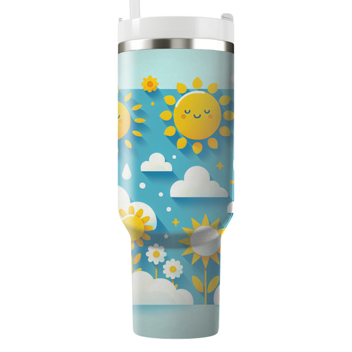 Whimsical Clouds And Sunshine  Tumblers For Gifts