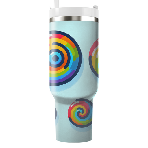 Bright Rainbow Spirals  Unique Tumblers