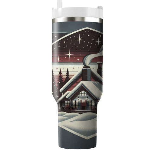 Winter Cozy Cabin Delight  Tumblers With Lids