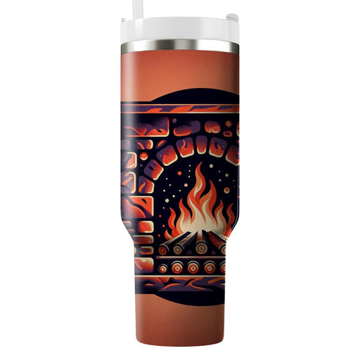 Winter Fireplace Glow  Insulated Tumblers