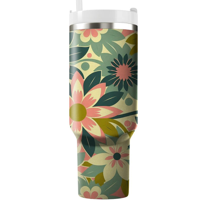 Retro Floral Motif  Tumblers For Gifts