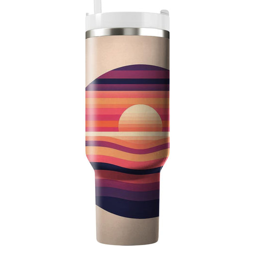 Vintage Sunset Stripes  Tumbler Cups