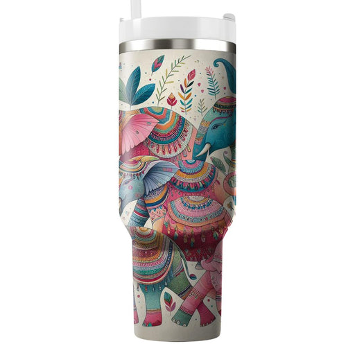 Wild Elephant Parade  Personalized Tumblers