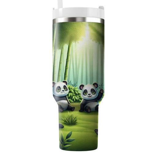 Frolicsome Panda Bamboo  Custom Tumblers