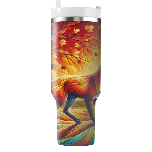 Daring Fox In Autumn  Tumbler Cups