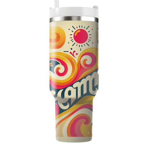 Groovy Sunshine Waves  Travel Tumblers