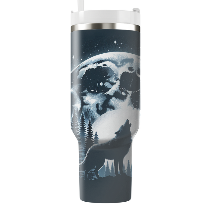 Majestic Wolf Howl  Tumblers With Lids