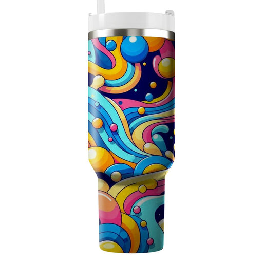 Vibrant Bubbles And Waves  Decorative Tumblers