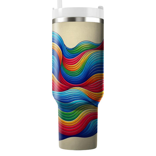 Bright Rainbow Waves  Insulated Tumblers