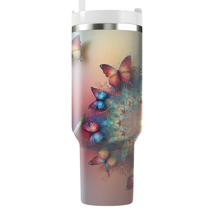 Artistic Butterfly Mandala  Tumbler Cups