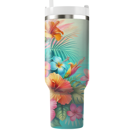 Tropical Flower Bliss  Tumblers With Lids