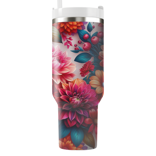 Bold Blooms  Tumblers With Lids