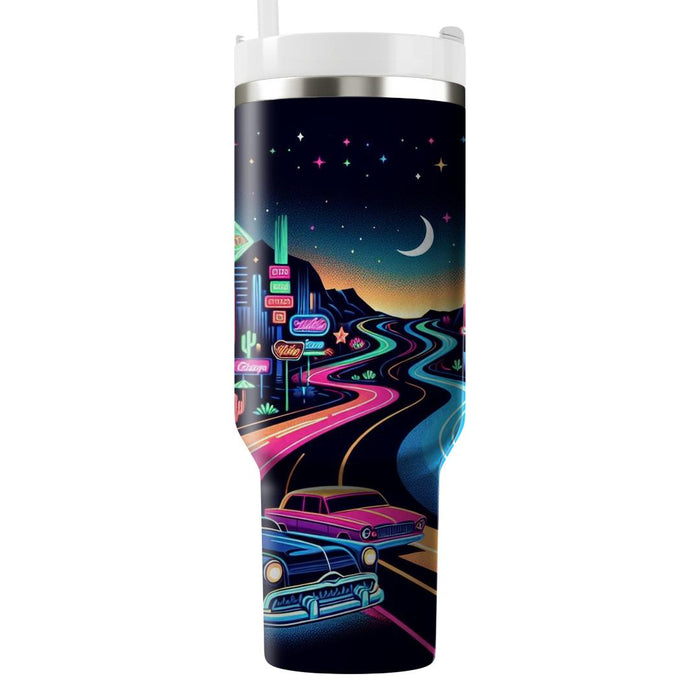 Retro Neon Road Trip  Custom Tumblers