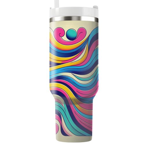 Vibrant Rainbow Waves Unique Tumblers