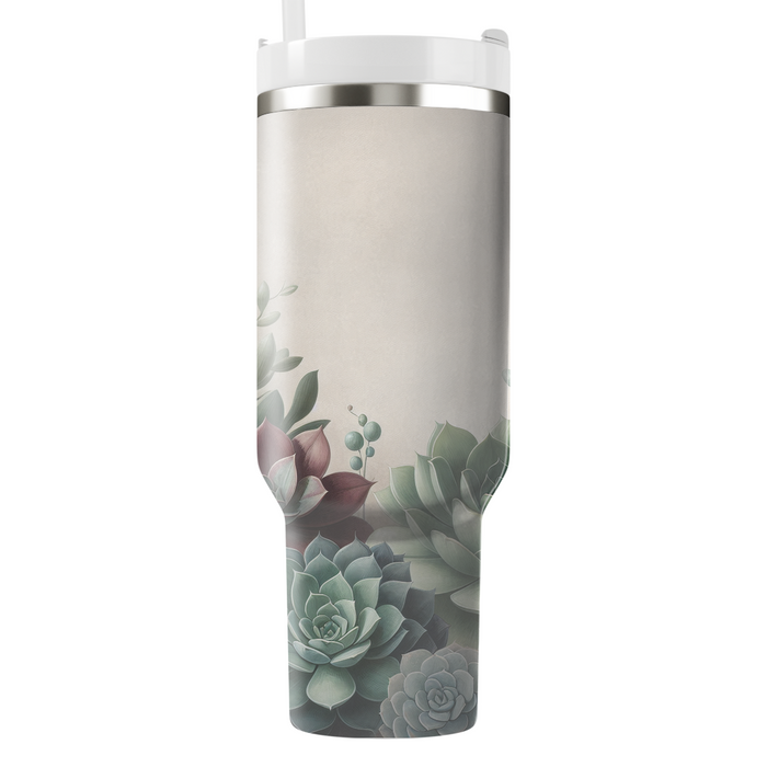 Serene Succulent Garden  Tumblers With Lids