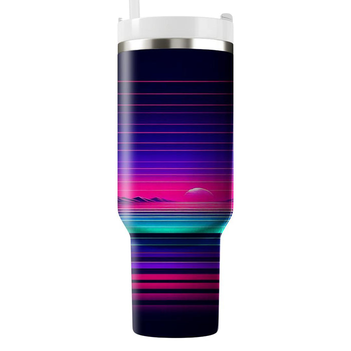 Synthwave Stripes  Personalized Tumblers