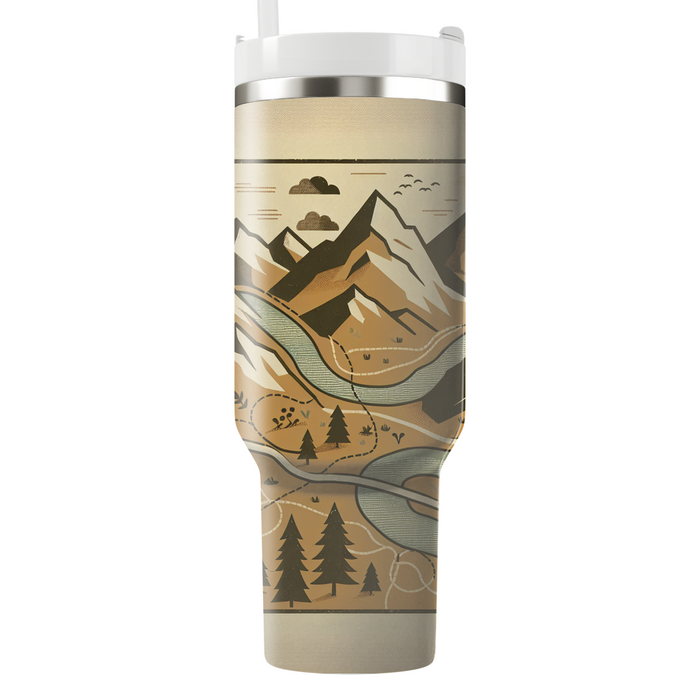 Retro Adventure Map  Custom Tumblers