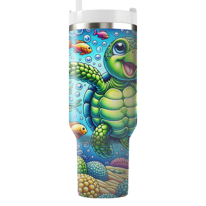 Whimsical Turtle Adventure  Personalized Tumblers