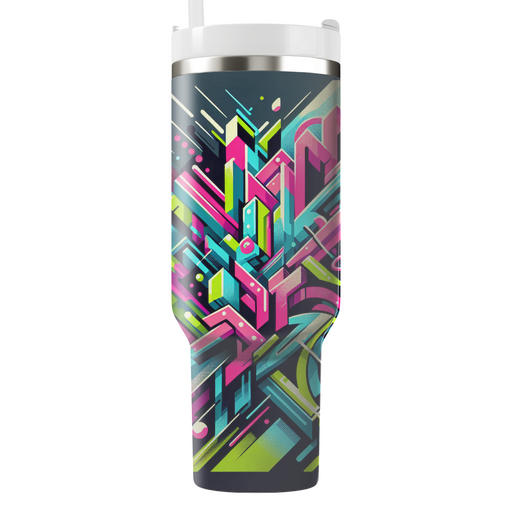 Vibrant 80s Graffiti  Tumbler Cups