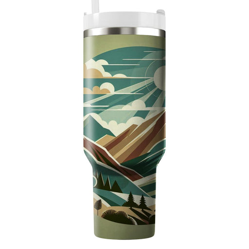 Retro Mountain Escape  Tumbler Cups