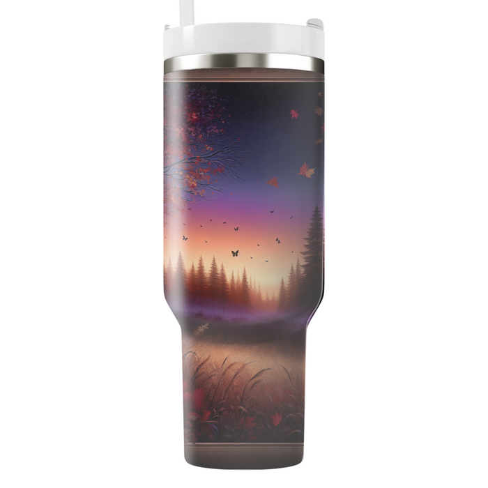 Autumn Twilight Leaves  Personalized Tumblers