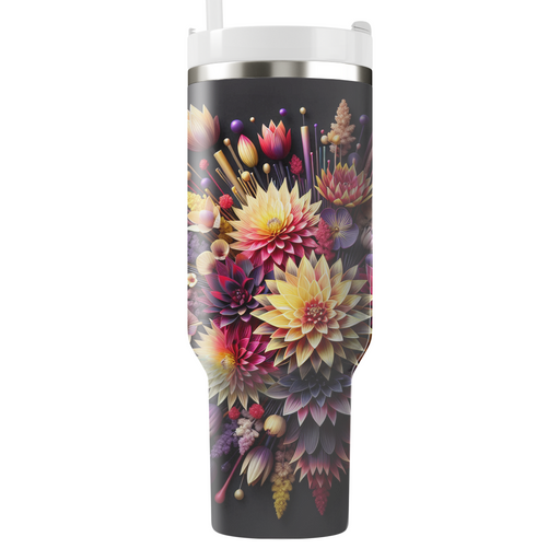 Radiant Floral Burst  Tumblers With Lids