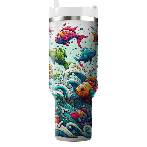 Funky Fish Splash  Decorative Tumblers