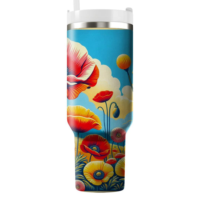 Sunny Poppy Garden  Tumbler Cups