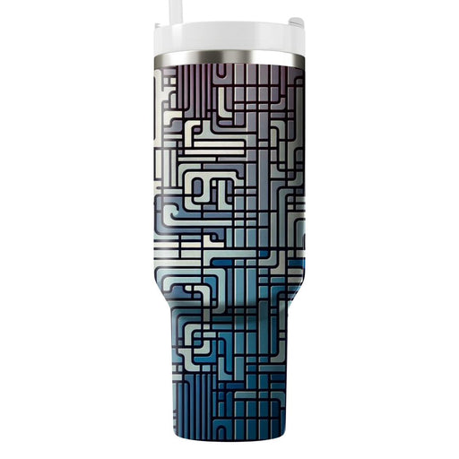 Futuristic Circuit Grid  Decorative Tumblers