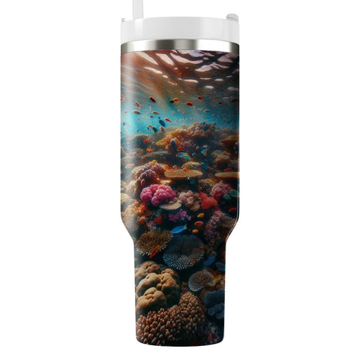 Vibrant Coral Reef  Travel Tumblers