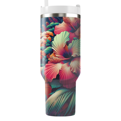 Tropical Hibiscus Burst  Insulated Tumblers