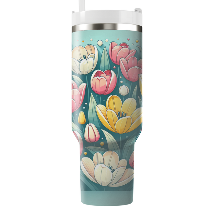 Whimsical Tulip Field  Tumblers With Lids