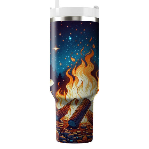 Autumn Campfire Night Tumblers With Lids