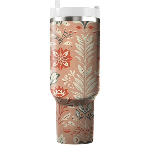 Vintage Floral Medley  Tumblers With Lids