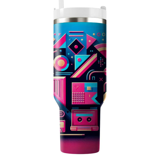 Geometric Neon Harmony  Personalized Tumblers