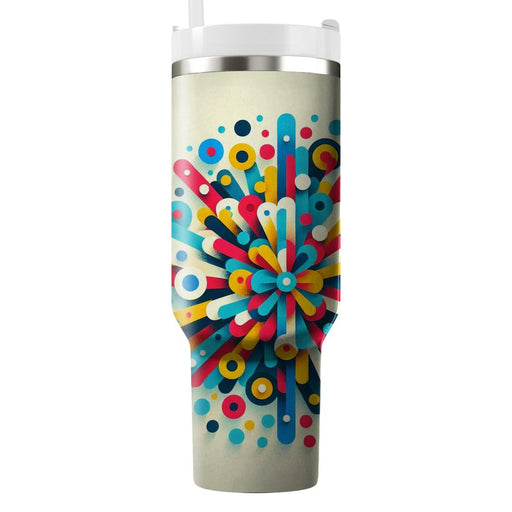 Vibrant 80s Confetti Celebration  Travel Tumblers