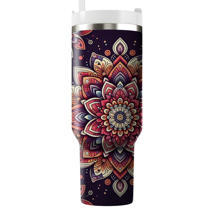 Vibrant Floral Mandalas  Tumblers With Lids