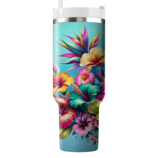 Tropical Floral Delight  Personalized Tumblers