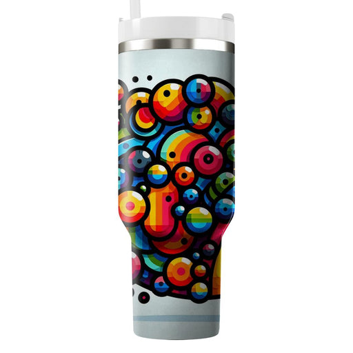 Bright Rainbow Circles  Travel Tumblers