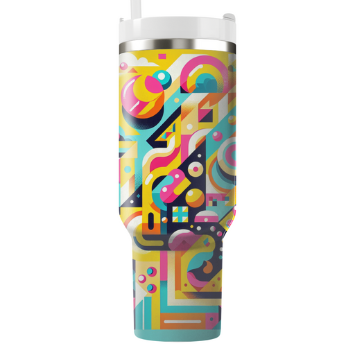 Groovy 80s Patterns Travel Tumblers