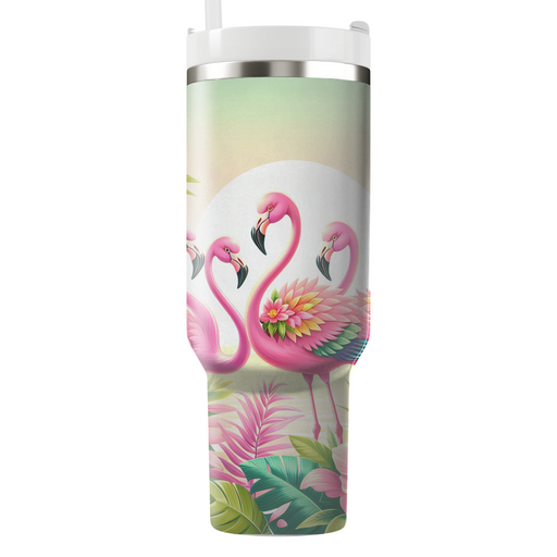 Vibrant Flamingo Fiesta  Personalized Tumblers