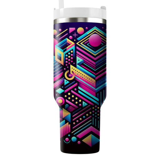 Geometric Neon Fusion  Personalized Tumblers