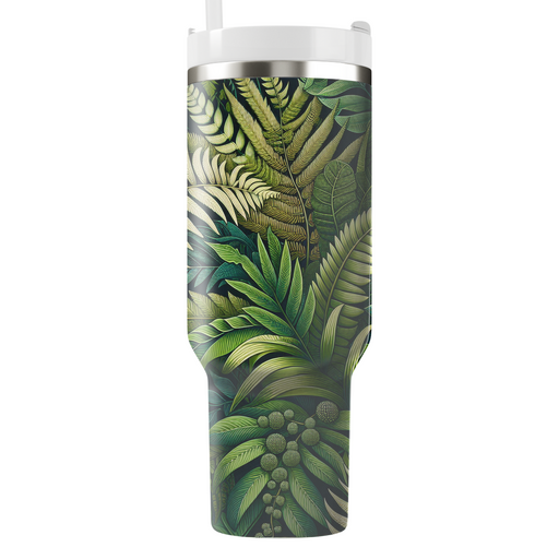 Vibrant Jungle Ferns  Tumblers With Lids