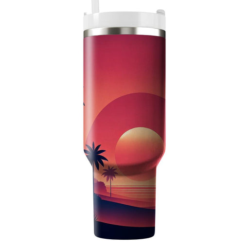 Vibrant Sunset Beach  Unique Tumblers